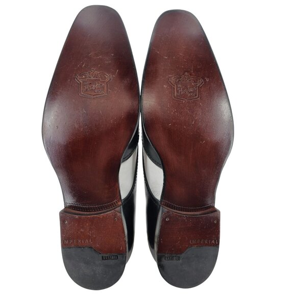 New Old Stock Florsheim Imperial Black White Wingtip Spectators 10D Dress Shoes - Picture 2 of 11
